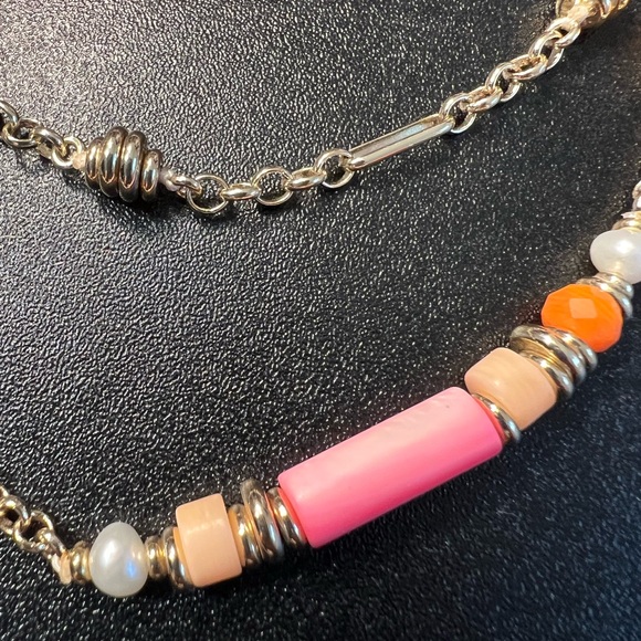 Kendra Scott Rachel Pink Mix Multi Strand Gold Tone Necklace - Picture 5 of 10